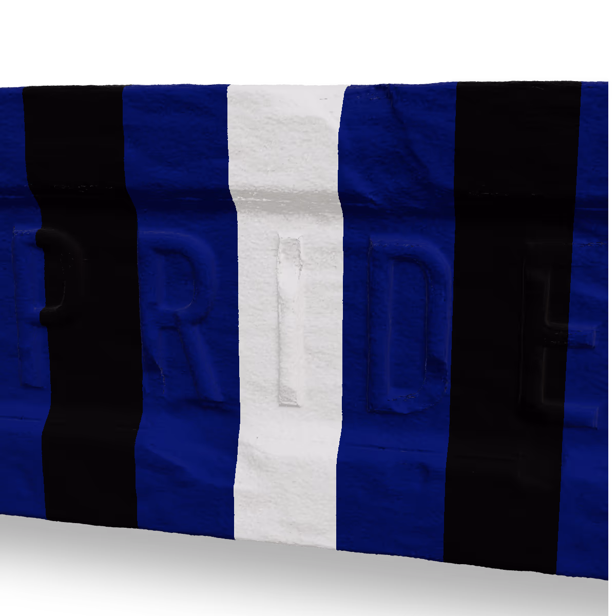 Pride Brick Key Chain, Leather Pride Brick Key Chain, Close-up showing print layer lines